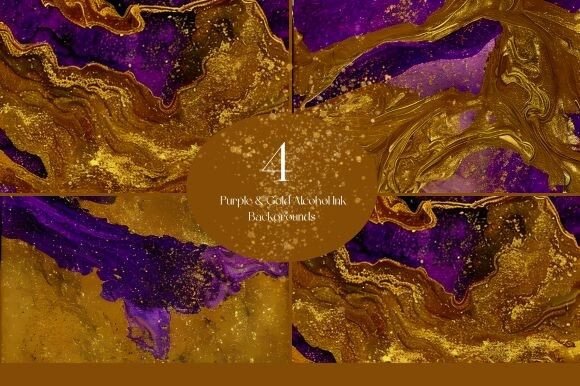Download Purple and Gold Alcohol Ink Backgrounds - Backgrounds Collection