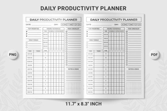 Download Daily Productivity Planner Template PNG - Productivity Collection