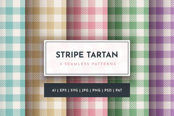 Download Set 5 Seamless Square Tartan Patterns - Premium Bundle