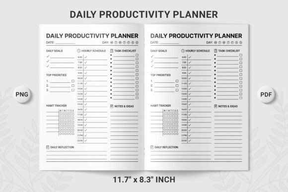 Download Daily Productivity Planner Template PNG - Productivity Collection