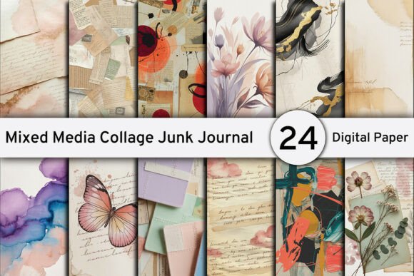 Download Mixed Media Collage Papers Backgrounds - Backgrounds Collection