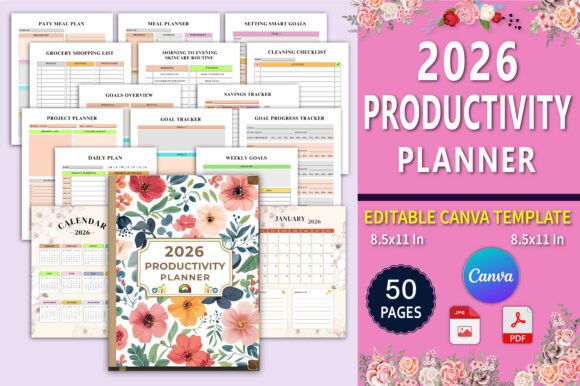 Download 📝 2026 Productivity Planner Canva - Productivity Collection