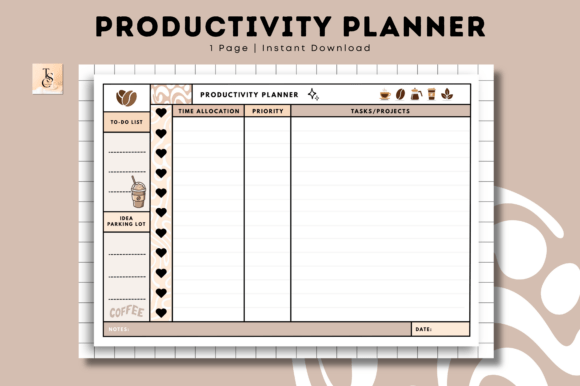 Download Productivity Planner • Coffee Latte - Productivity Collection
